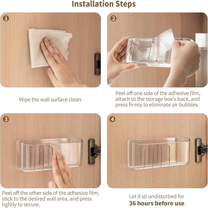 PAVSTINE 2 Pack Adhesive Medicine Cabinet Organizer, Clear Wall Mounted Makeup Storage Shelves for Bathroom Vanity, No Drilling Narrow Organizers for Door Cabinet, 5 Compartment