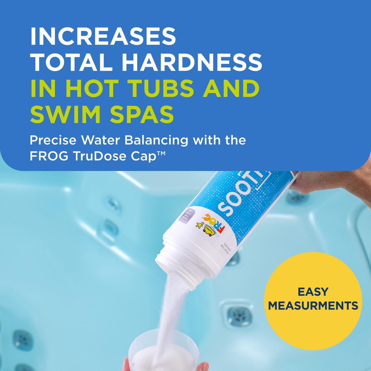 FROG Soothe Calcium Total Hardness Increaser for Hot Tubs and Swim Spas - 2 lb Bottle with TruDose Measuring Cap for Easy Maintenance & Balancing - 1 Pack