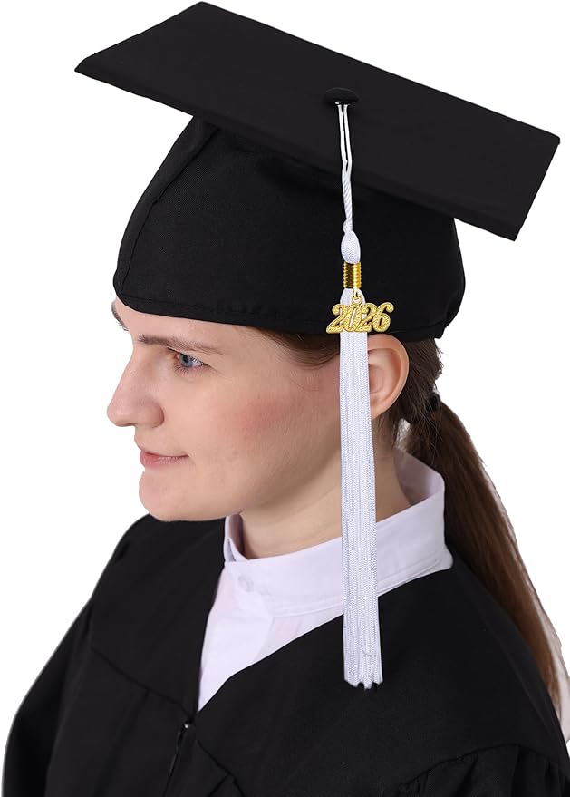 GraduatePro Matte Graduation Cap with 2026 Tassel for Adults High School and Bachelor Master 12 Colors