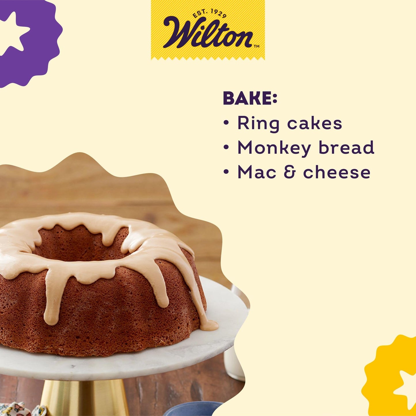 Wilton Gold Premium Non-Stick Warp-Resistant Bakeware, Made without PFAs, Fluted Tube Pan, 9.49 in, Packaging May Vary