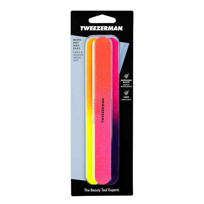 Tweezerman Assorted Neon Hot Nail Files (Pack of 3)
