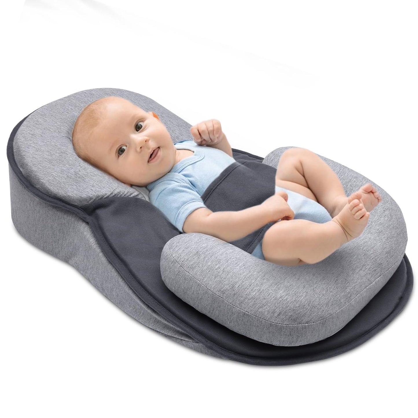 Baby Feeding Support Wedge Pillow, Infant Nursing Cushion with Gentle Incline for Bottle Feeding and Tummy Time, Portable Lounger Support
