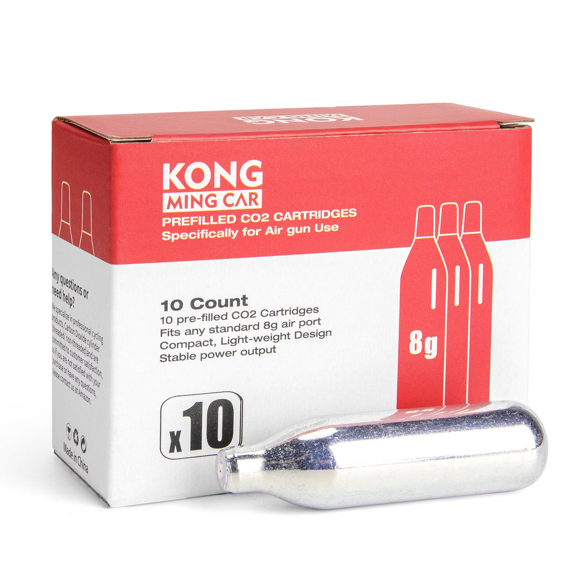 KONG MING CAR 8 Gram / 12 Gram CO2 Cartridges, Non-Threaded,High-Grade CO2 Cylinder CO2 Cartridges for Paintball Guns,Pellet Guns, BB Guns and Airsoft Guns (12G-20PCS)