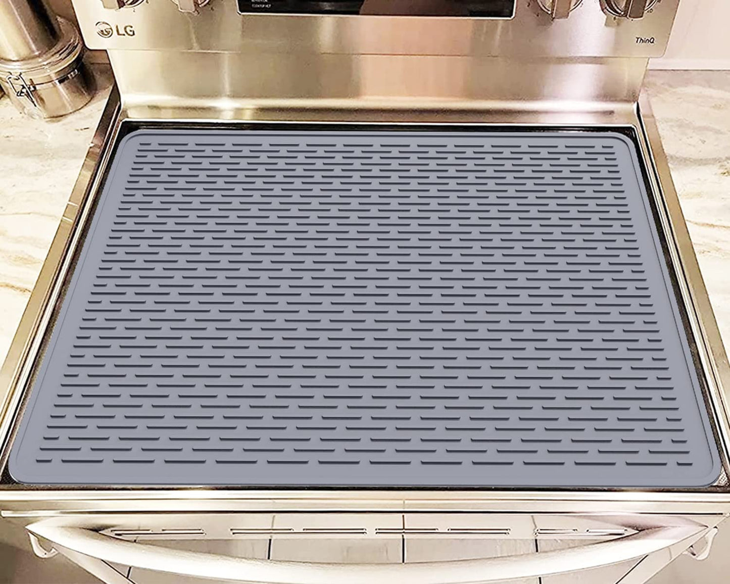 Silicone Stove Top Cover and Mat for Ceramics, 27.75"x19.75" - Multipurpose, Gray