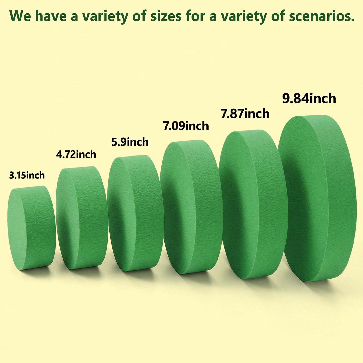 Pack of 4 Round Floral Foam,Dry and Wet Green Flower Foam for Flower Arrangements Supplies,Floral Foam Blocks for Fresh and Artificial Flowers,Green Florist Foam Styrofoam (9.84 Inch)