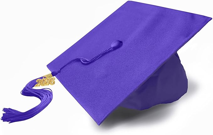 Graduation Cap with 2026 Tassel Year Charm Black Graduation Cap for High School & Bachelor