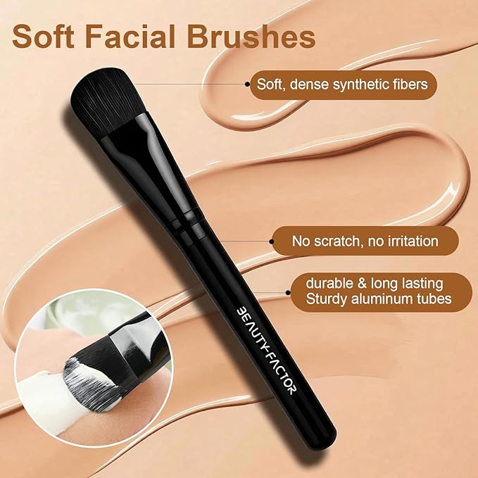 Facial Mask Application Tool for Even Coverage, Face Mask Brush Applicator Tools | Soft Hair | Facial Tool | Easy to Clean | All Skin Types for Mixed Clay Mask, Mud, DIY Gels, CharcoalÃ¯Â¼ÂBlack)