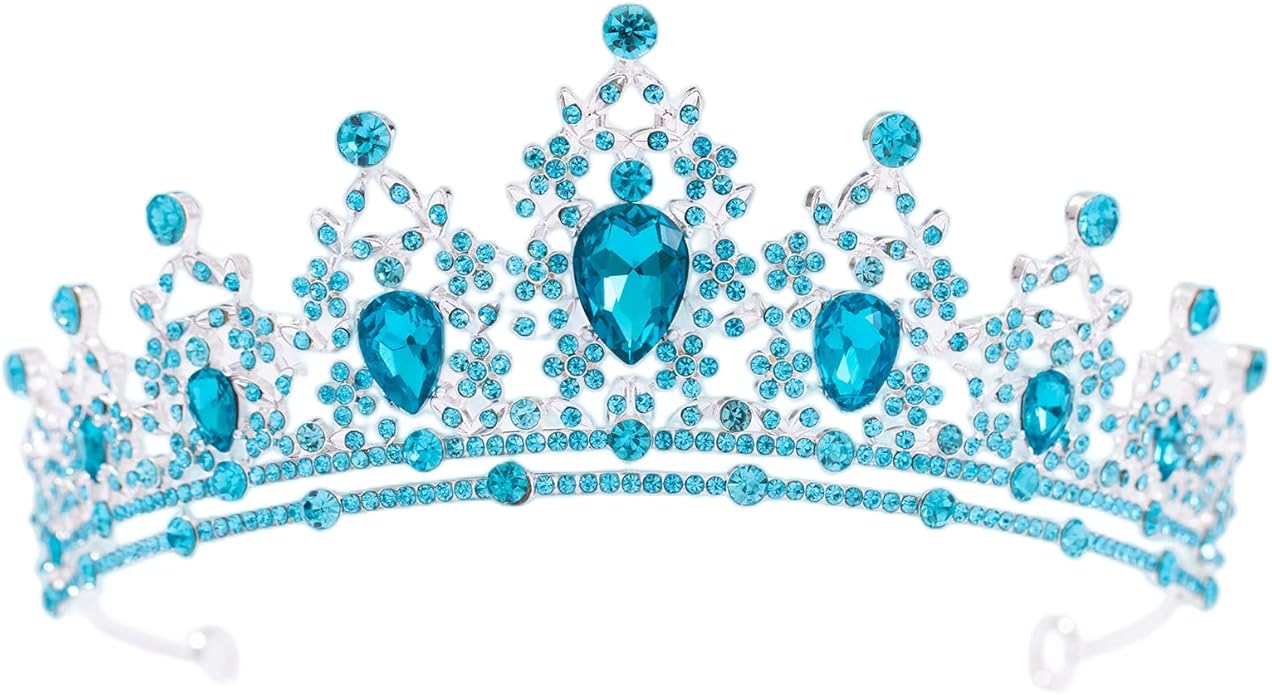 FORSEVEN Crystal Tiaras for Women, Wedding Tiaras and Crowns for Women Tiaras for Birthday Party Princess Crown Hair Accessories Bride Rhinestone Christmas Decorations Headband