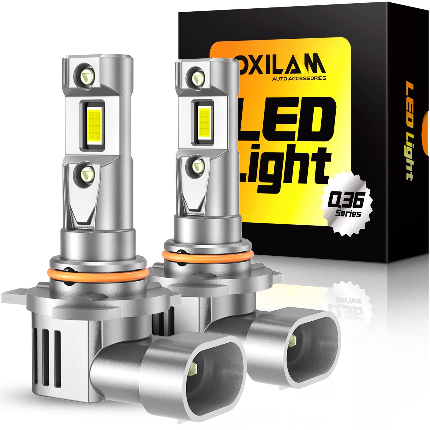 OXILAM 9012 LED Bulb HIR2 Bulbs, 11X Brighter, IP68 Waterproof, 1:1 Mini Size as Halogen, 60000H Lifespan, No Flicker, 99% Compatibility, Pack of 2