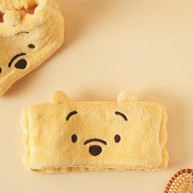Bear-Pooh Facial Spa Headband 2 Pack - Plush Makeup & Skincare Hair Band for Women - Keeps Hair Out of Face - Cute & Fun Design for Fans - Perfect for Wash, Bath, Skincare, Makeup Routines
