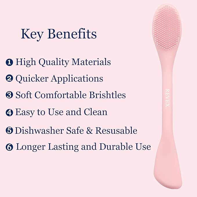REVEX Pore Cleaning Brush,Face Scrubber,Exfoliating Pore Scrubber,2Pcs Silicone Face Mask Applicator,Mask Applicator Tool for Facial Mud,Face Brush for Women Men.(Pink+PurPle)