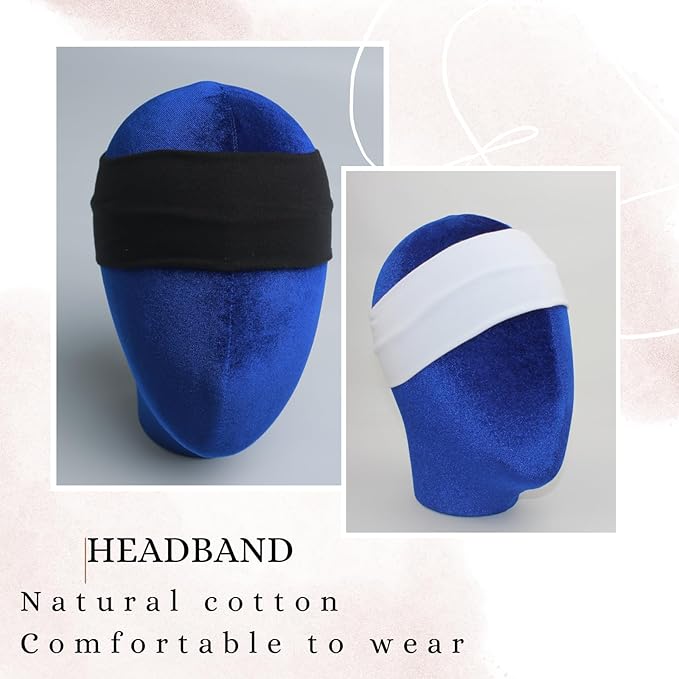 6 Pcs Black White Headbands for Women Hair Cotton Headband Non-slip Stretchy Elastic Head Wrap Holder Hair Accessories