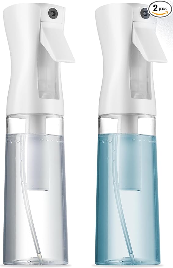 2 Pack Continuous Spray Bottle for hair - 10 Oz Ultra Fine Mist Sprayer | Water Spray Bottle For Hair Mister Spray Bottle | Hair Spray Bottles For Hairstyling, Cleaning, Salons (2pk 10oz)