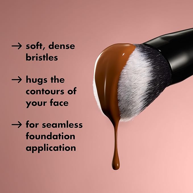 e.l.f. Smooth Swipe Foundation Brush, Face Makeup Brush For A Natural-Looking Finish, For Liquid & Cream Formulas, Vegan & Cruelty-Free