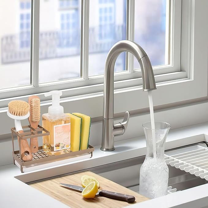 Toothbrush Holders for Bathrooms, Carbon Steel Tooth Brushing Holder Electric Toothbrush and Toothpaste Organizer Bathroom Accessories for Countertop, Shower, Sink - Gold