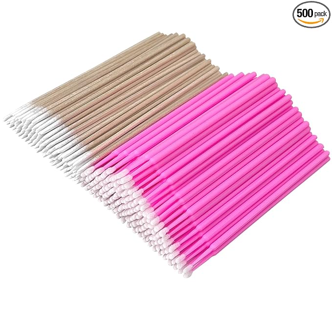 Micro Applicator Brushes & Microblading Cotton Swabs - Precision Beauty Supplies for Eyelash Extensions, Permanent Makeup, Brow Lamination, Lash Serum Applications