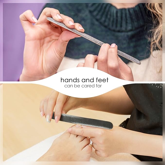 Canvalite Nail File Large Emery Boards for Nails 100/180 Grit Nail Files for Natural Nails Manicure Pedicure Tool for Home and Salon Use 12PCS, Black
