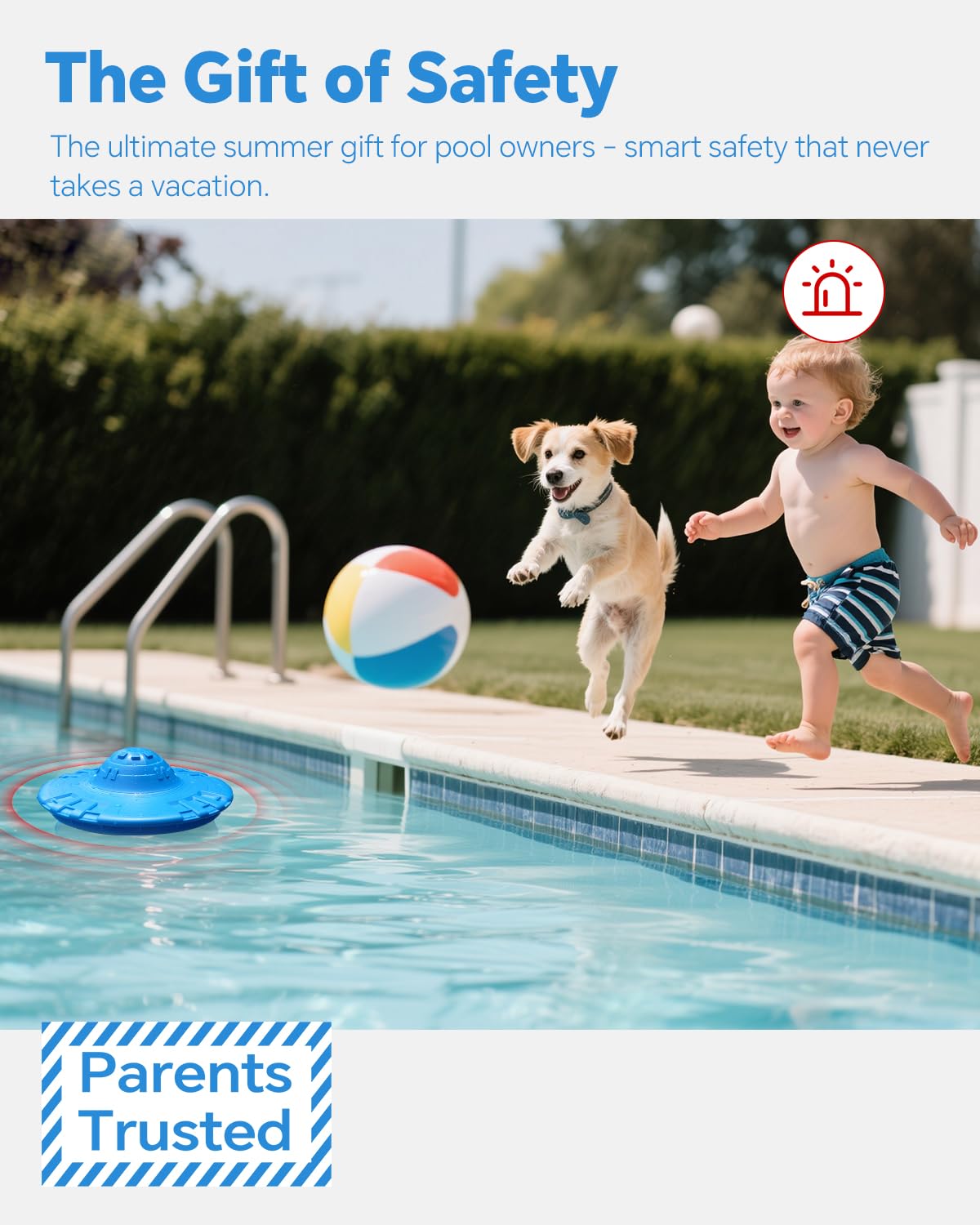 Pool Alarm, Floating Pool Safety Alarms for Inground & Above Ground Pools – Loud 110dB Alert, Adjustable Sensitivity, Protection for Kids & Pets (Blue+Black)