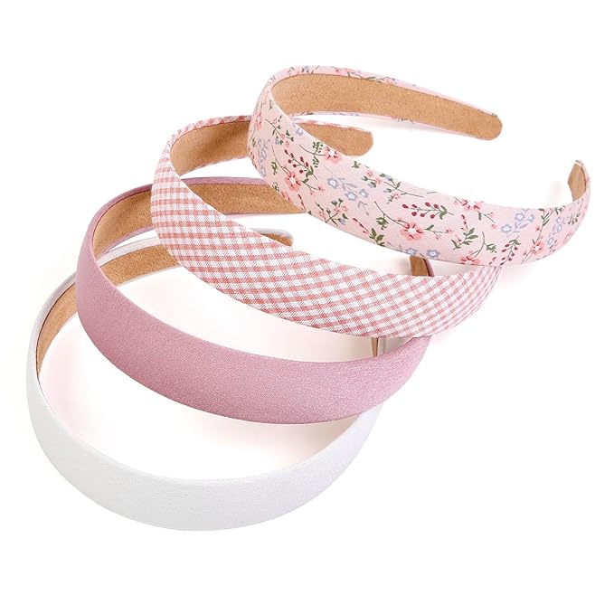 Huachi Headbands for Women Non Slip Trendy Headbands for Women’s Hair 1 inch Wide Cute Headband for Girls, Fall Head Bands Elastic Hair Bands for Womens Fashion Accessories for Women 4PCS