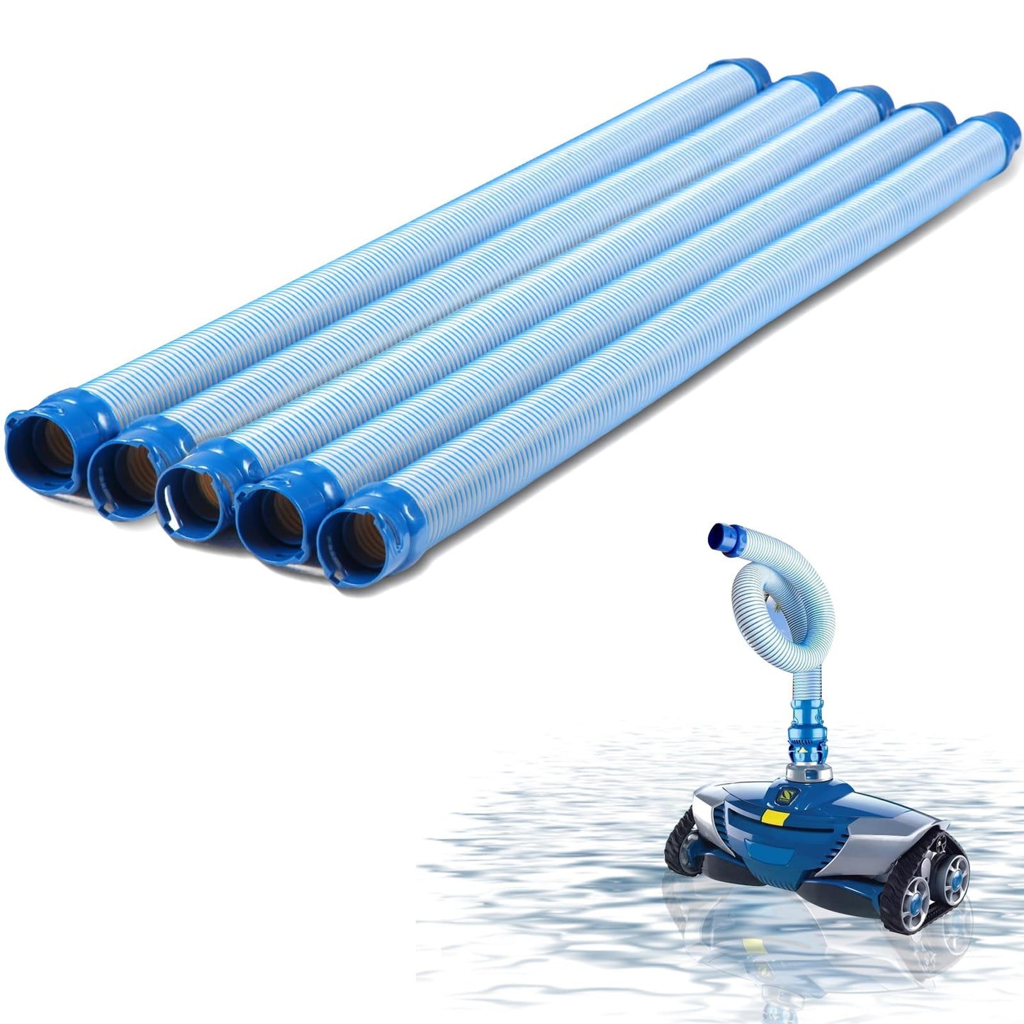 5-Pack Pool Cleaner Hose for X7 T3 T5 MX6 MX8, 39 in Swimming Pool Vacuum Hose Replacement Kit, R0527700 X38210S Twist Lock MX6 Replacement Parts