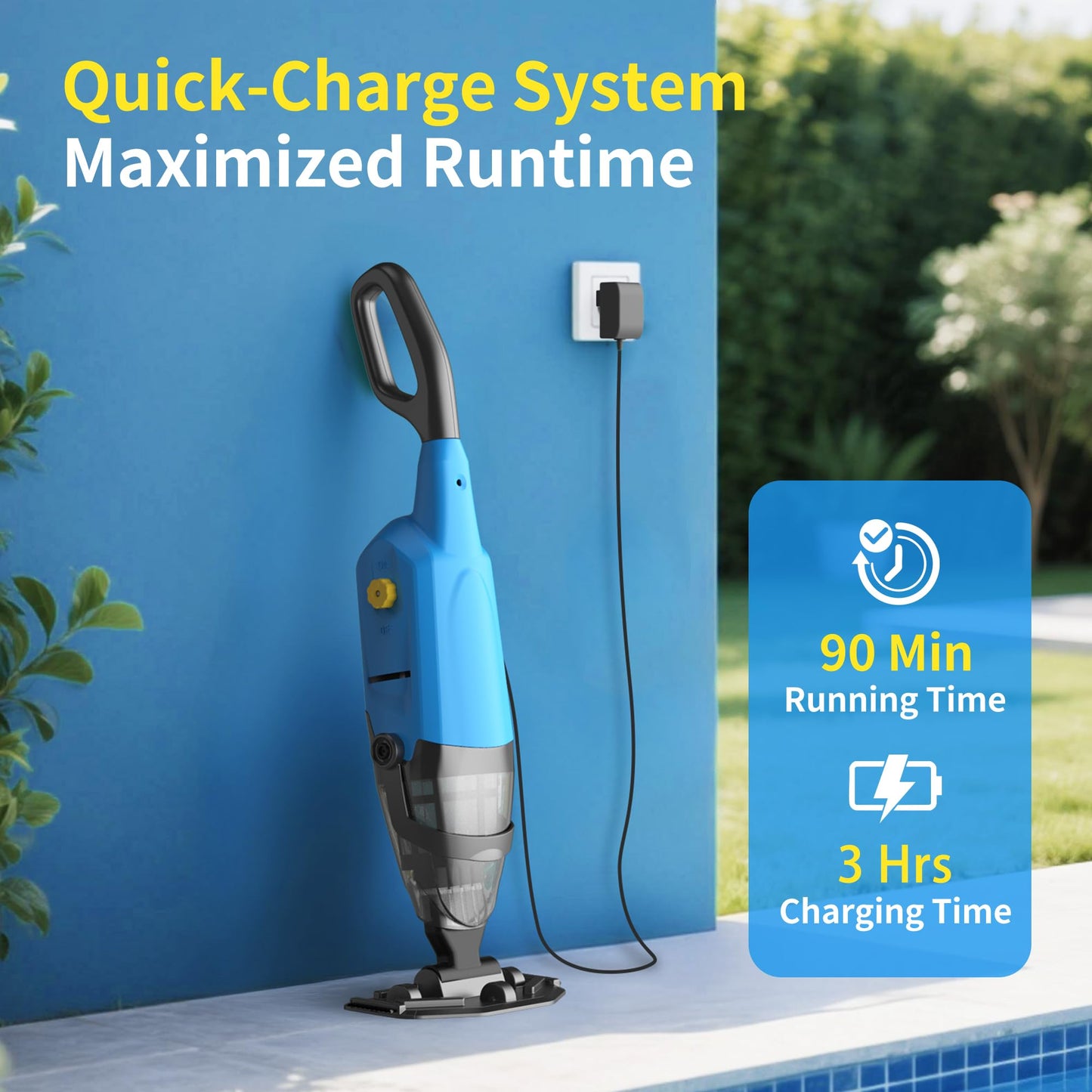 Handheld Pool Vacuum for Above Ground Pools,Cordless Pool Vacuum with Powerful Suction up to 18GPM, Ideal for Leaves and Debris,Pool Vacuum for Hot Tubs and Inground Pools