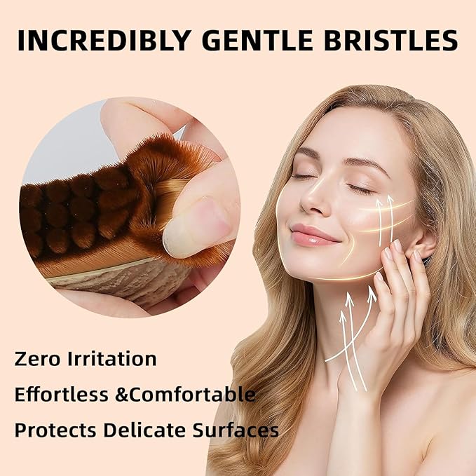 Lymphatic Contour Face Brush – Facial Lymphatic Drainage Massager with Ultra-Soft Bristles, Ergonomic Design for Precise Skin Contact, Reduces Puffiness & Relieves Facial Tension
