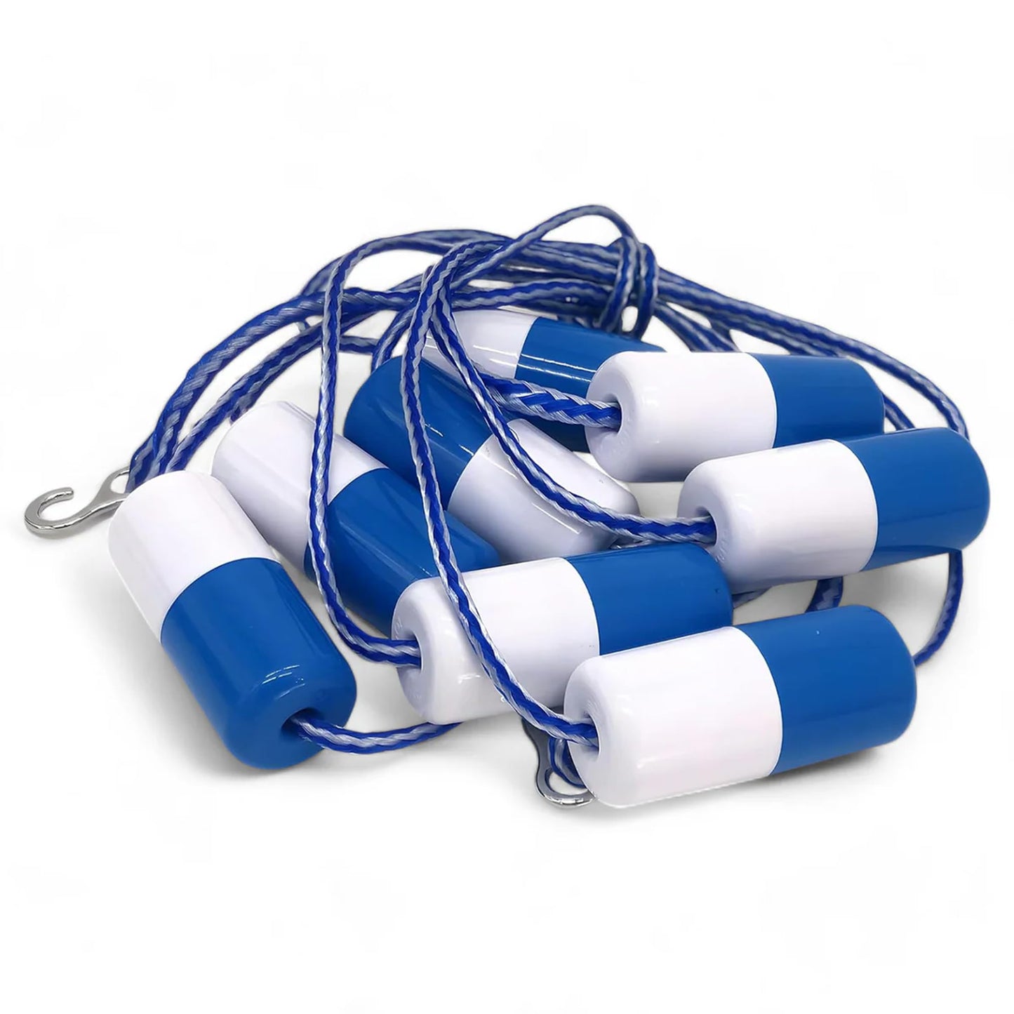 FibroPool 50 ft Pool Safety Rope with 16 Floats – Adjustable Buoy Lane Divider, UV Braided, Chrome Hooks – Shallow & Deep End Line for Inground & Above Ground Swimming Pools