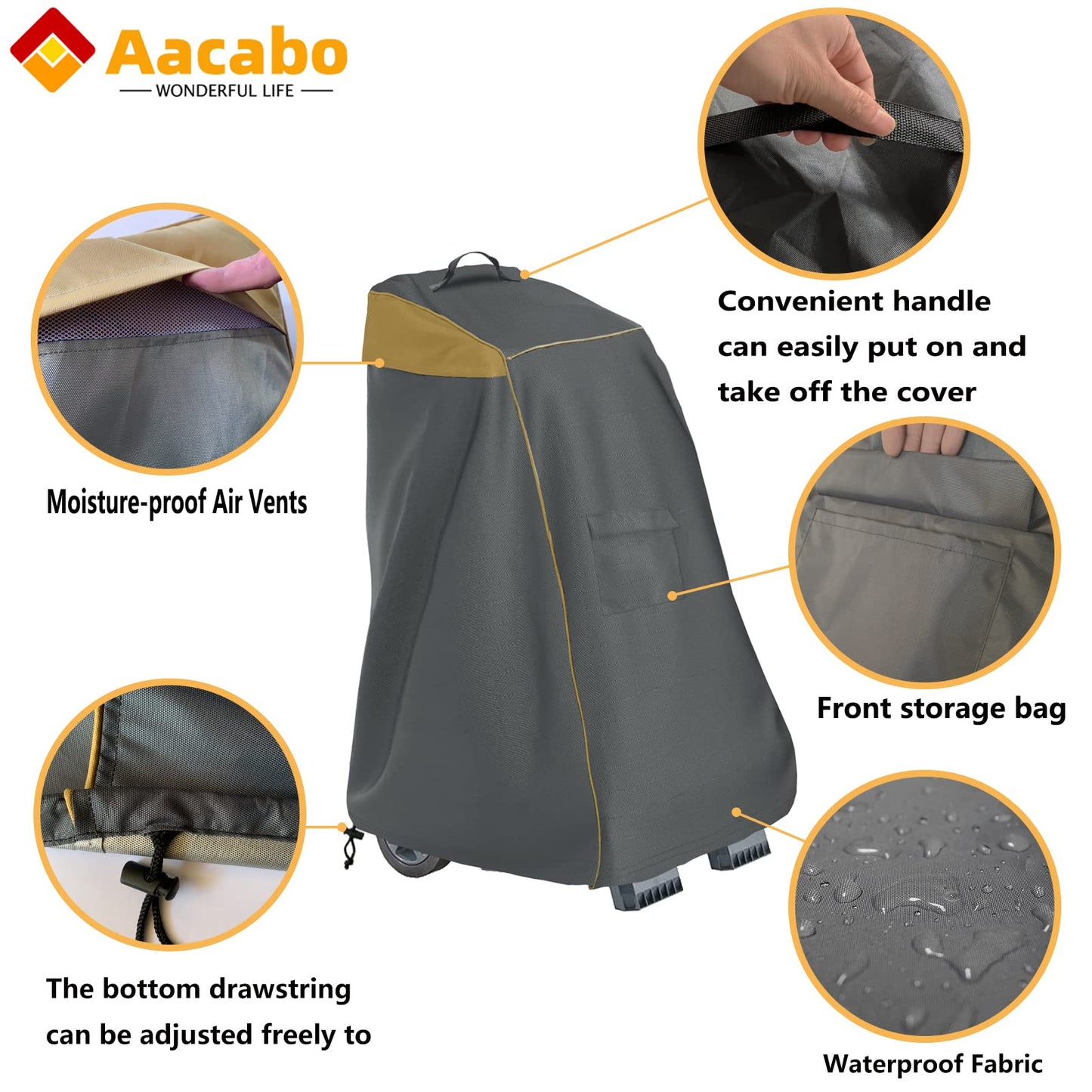 Aacabo Caddy Cover,Robotic Pool Cleaner Cover, Outdoor Waterproof Caddy Cover,Fits Most Brands Robotic Pool Cleaner