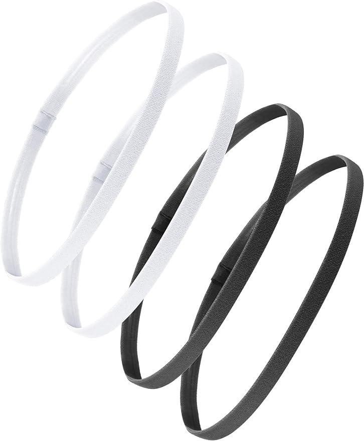 4 Pieces Elastic Sports Headbands Thick Non-Slip Hair Bands for Women and Men