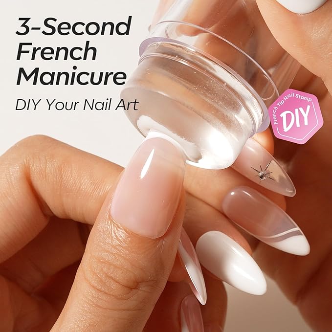 modelones French Manicure Tip Gel Polish Set, 2Pcs 15ML White Nude Pink Gel Nail Polish Jelly Milky Pink White Colors Soak Off U V LED Classic French Nail Kit for DIY at Home Salon for Women