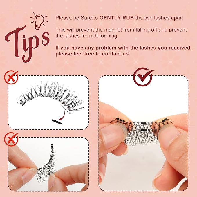 Higu clace Magnetic-Eyelashes with Applicator 2 Pairs Magnetic-Lashes Natural Look Wispy Magnet Lashes Easy to Wear and RemoveÃ¯Â¼ÂDJCX-C+NÃ¯Â¼Â