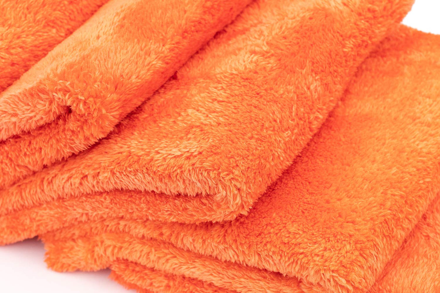 The Rag Company - Eagle Edgeless 500 (4-Pack) Professional Korean 70/30 Blend Super Plush Microfiber Detailing Towels, 500GSM, 16in x 16in, Orange