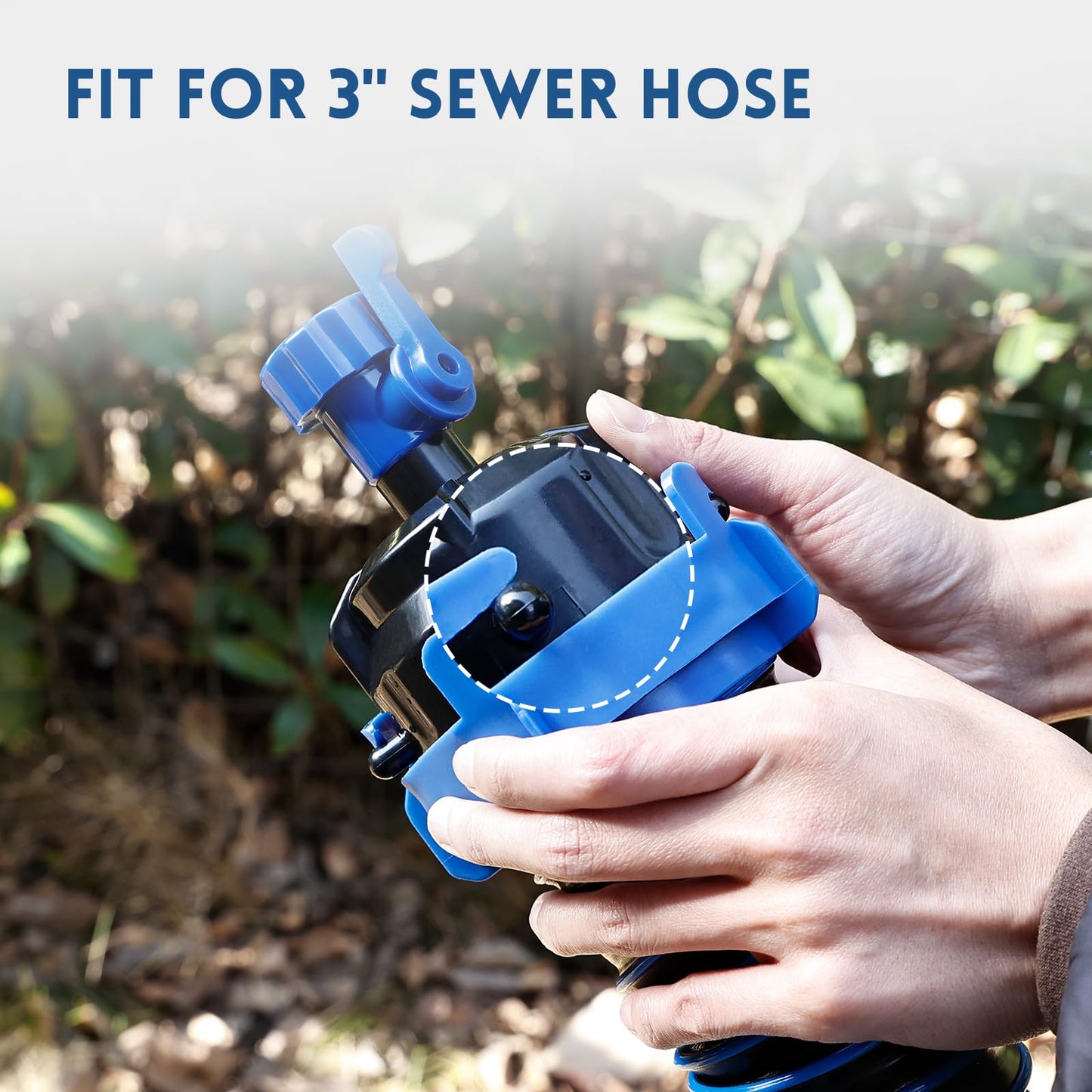 DUMPMAN RV Sewer Hose Rinse Kit, 10-Ft Gray/Black Water Hose, 6-way Blaster Rinse Cap with Control Valve