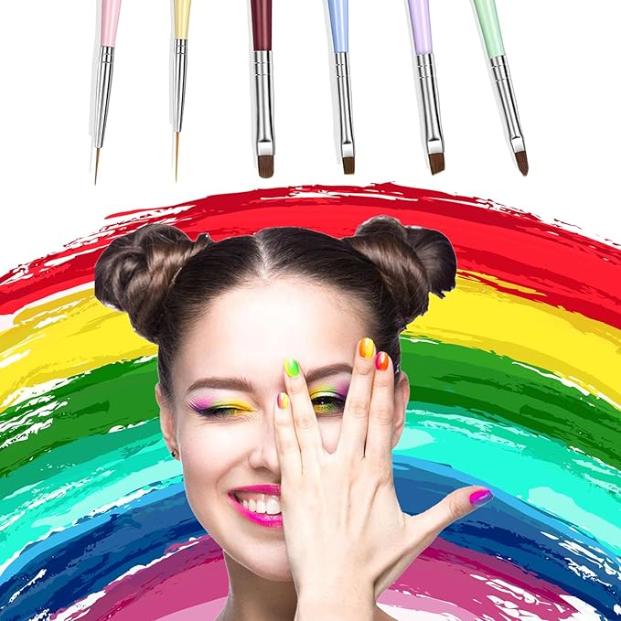 Nail Art Brushes, Nail Design Painting Brush Set with Nail Polish Brush, Nail Liner Brush, Nail Extension Gel Brush, Builder Nail Gel Brush, and Multi-Size Dotting Pens for DIY Nail Art
