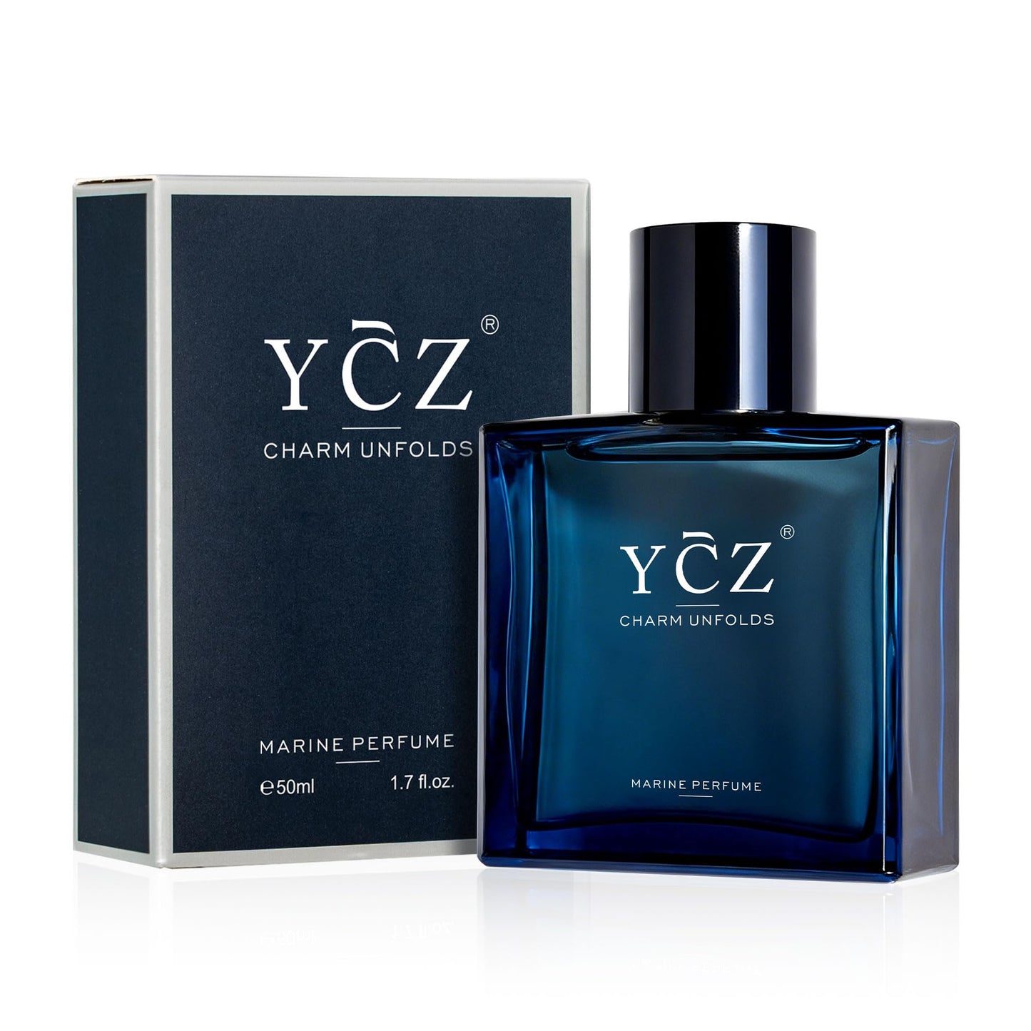Ycz Charm Unfolds Marine Perfume for Men, 1.7 oz. Long Lasting Eau De Parfum Cologne For Men, Oriental Woody Fragrance - Ideal Special Occasions, Making it the Ideal gentlemen’s Gift