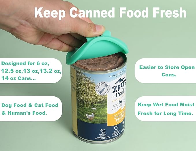 COMTIM Can Covers for Dog Food Cans, Silicone Pet Dog Food Can Covers Lids for 13 oz 12.5 oz 13.5 oz Cans...or Cat Food Cans 6 oz, Reusable Can Toppers Can Saver Covers for Canned Goods