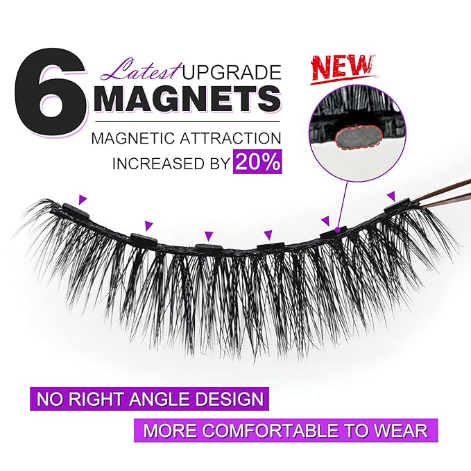 Royaomis 10 Pairs Cat-Eye Magnetic Lashes With Eyeliner, 3D Magnetic Eyelashes Natural Look With Eyeliner, Fake Eyelashes Magnetic