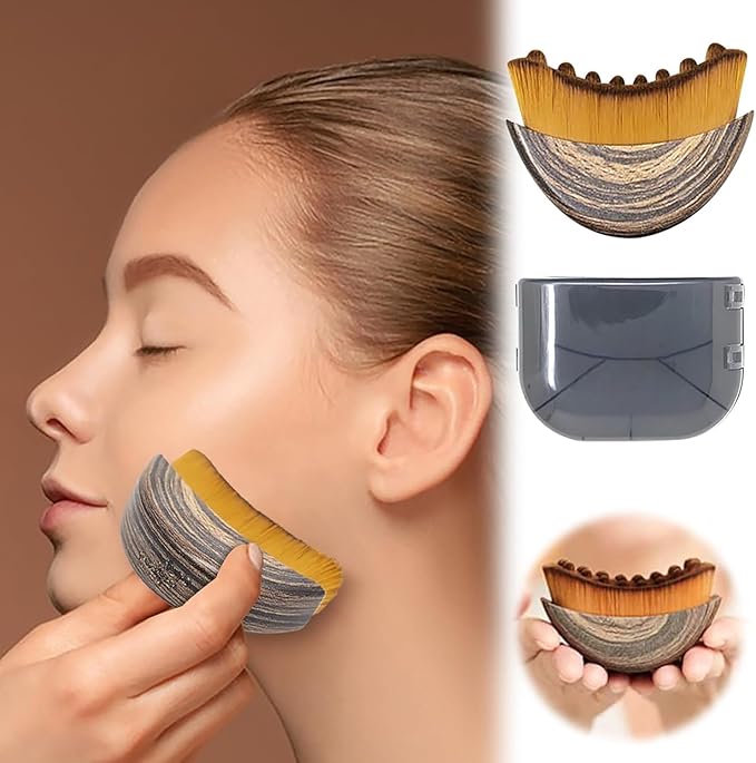 2025 New Lymphatic Contour Face Brush, Contour Face Brush for Lymphatic Drainage, Ergonomically Designed to Fit The Skin Precisely(2PCS)