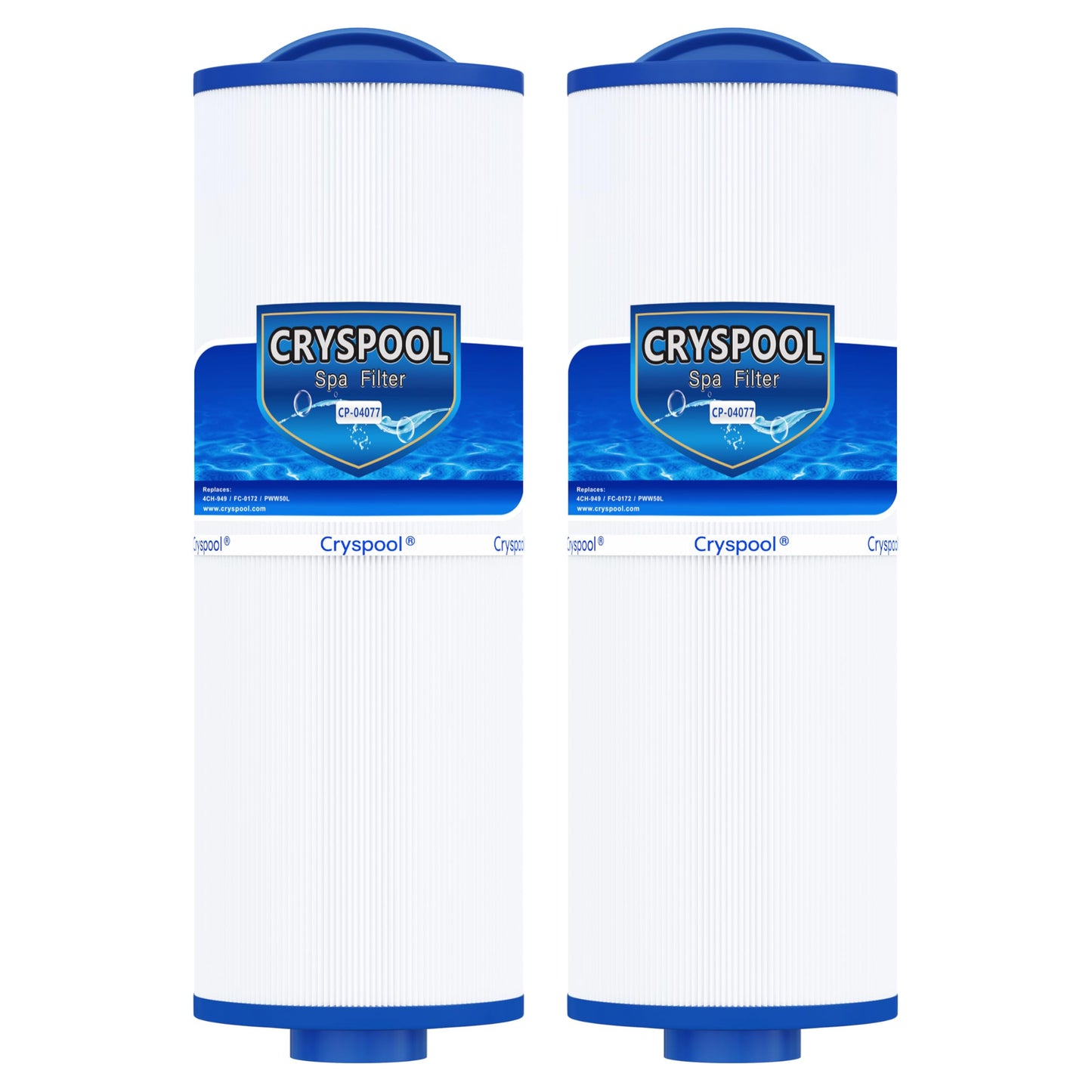 Cryspool® 04077 Compatible with Cal Spa Filters, 4CH-949, PWW50L, FC-0172, Rising Dragon, Dynasty Spas, 50 Sq. Ft Hot Tub Replacement Filter Cartridge, 2 Pack