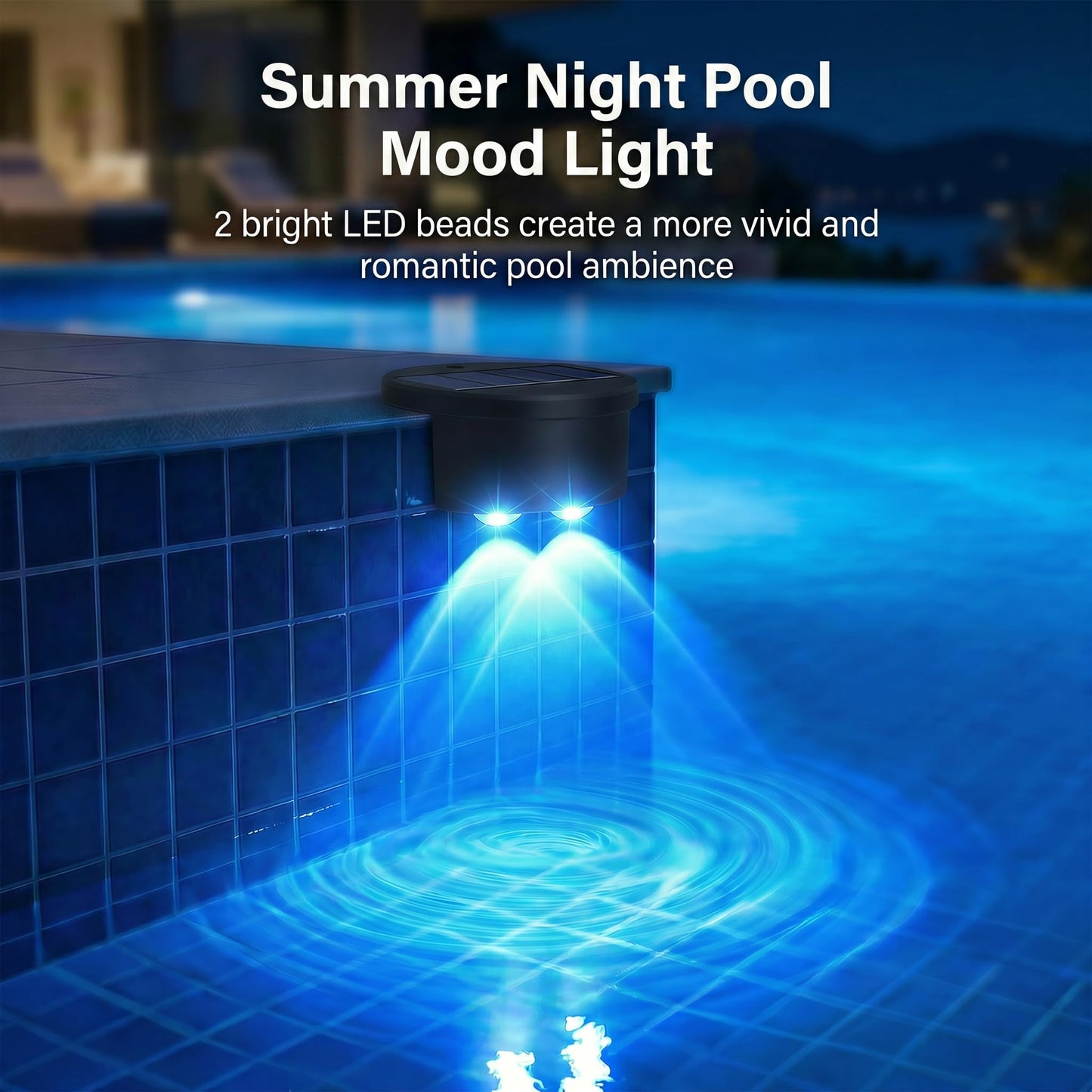 LAFULIT Solar Pool Side Lights, 8 Pack Solar Pool Wall Lights for Above Ground & Inground Pools, 5 Colors & Dynamic Modes, Auto On at Night, IP65 Waterproof, LED Pool Edge Lights for Party Deck Fence