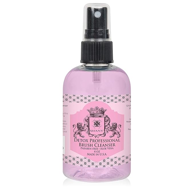 SHANY DETOX Professional Makeup Brush and Sponge Shampoo, Brush Cleanser, Removes dirt, Makeup from brushes and Sponges - Paraben Free, Vegan, Cruelty Free - Instant Dry - 4oz