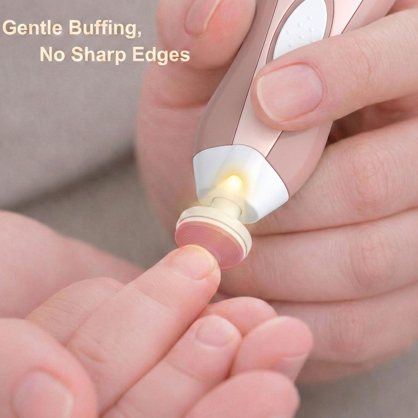 Fansidi Upgraded Baby Nail File | Easy & Safe Baby Nail Trimmer, Precise 4-Stage Electric Nail Clipper for Newborn to Toddler Girl, with Soft LED Light & 18 Grinding Heads, Perfect Baby Shower Gift
