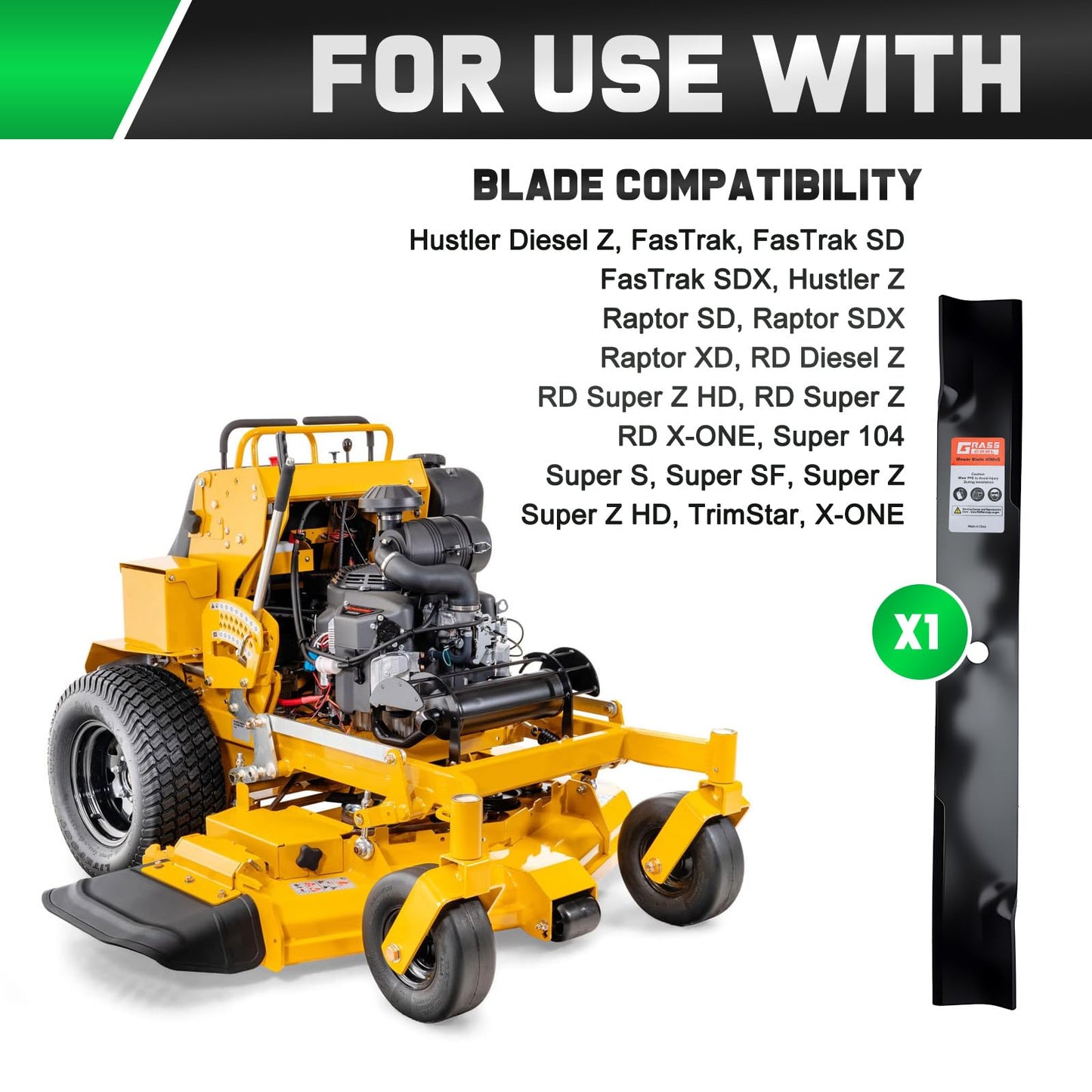 Grasscool 793794 Blades Compatible with Hustler Raptor Fastrak Super Z SD SDX XD XDX 60" Zero Turn Riding Mower Replace for 794214 606253 794685 600901 603992 794230