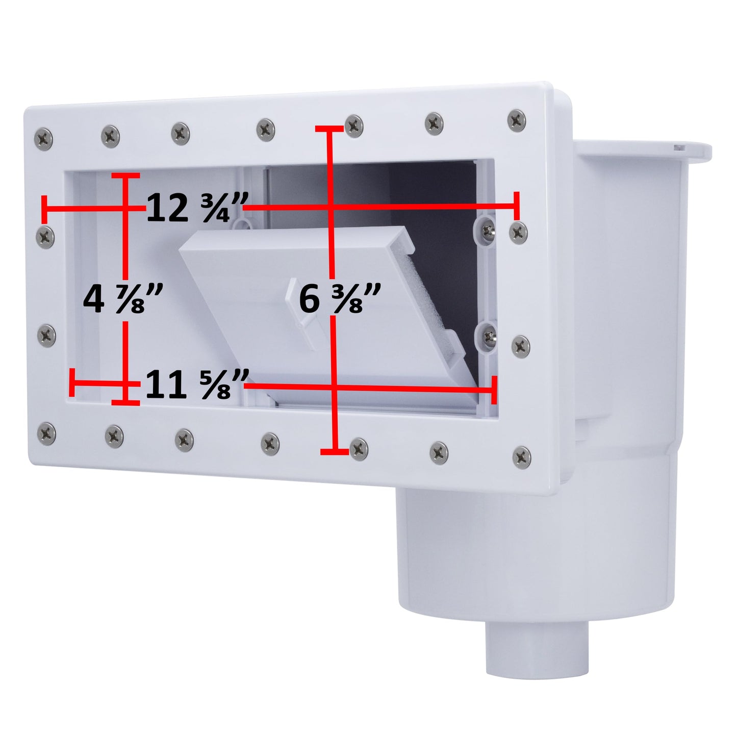 Rx Clear Heavy Duty Wide-Mouth Complete Thru-Wall Skimmer Kit for Above-Ground Swimming Pool | Made of Non-Corrosive Abs Plastic | Chemical Resistant | White