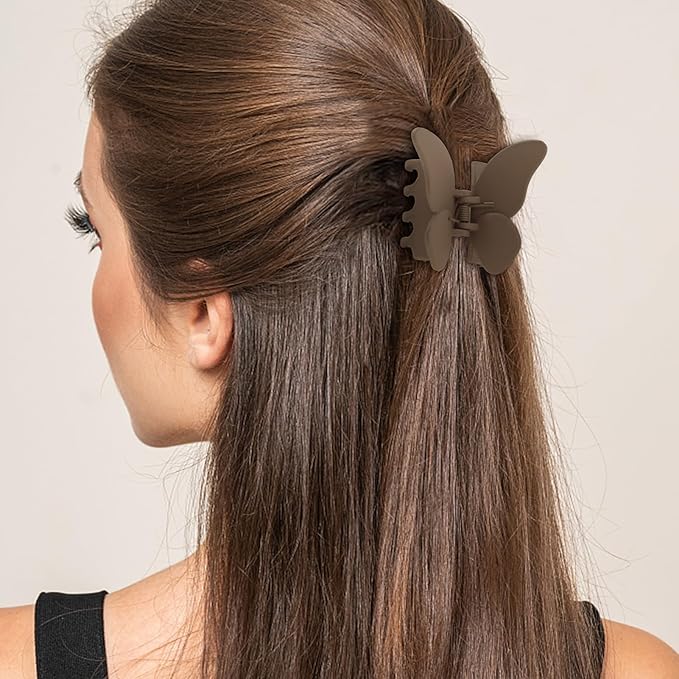6PCS Hair Clips for Women, Flower Claw Clips for Thick Hair, Non-Slip Hair Accessories with Multi-Styles, Neutral Colors Hair Claw Clips and Variety Pack, Ideal for Girls