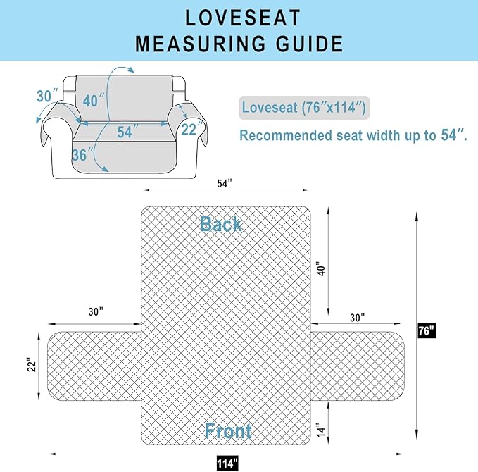 Reversible Loveseat Sofa Covers Couch Cover Furniture Protector(Loveseat,Greyish Green/Taupe)
