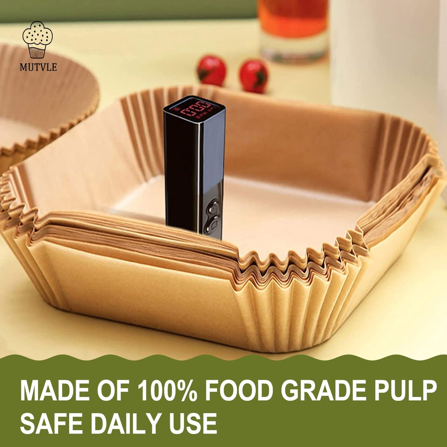 Air Fryer Liners for Ninja Crispi, Disposable 125 + 125 Pcs Ninja Crispi Accessories for Ninja Crispi 4-in-1 Portable Glass Air Fryer Cooking System, Non-Stick Ninja Crispi Liners Disposable