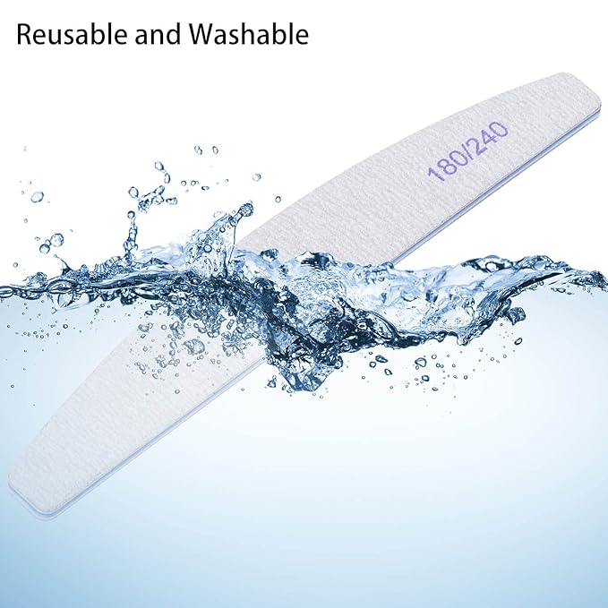 25 Pieces 180/240 Grit Nail Files for Natural Nails, Fingernail Files Double Sided Emery Boards for Nails