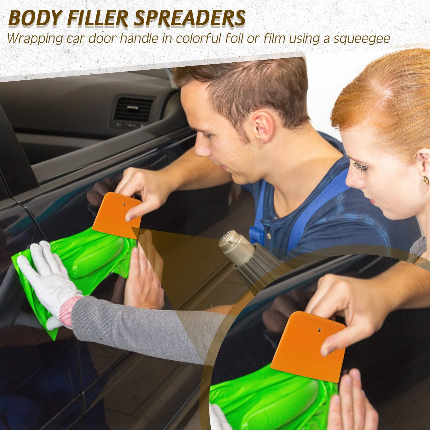 Frienda 60 Pcs Body Filler Spreaders Plastic Tools for Automotive Applying Putties Glazes Caulks and Paint (3.5 x 2.6 x 3.9 in)