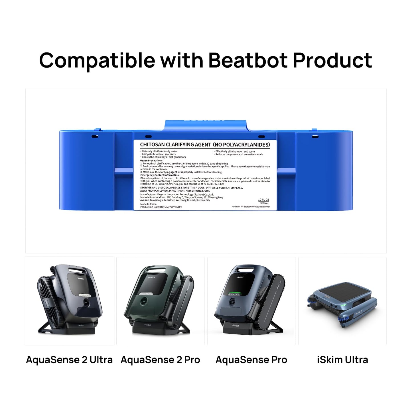 Beatbot AquaRefine Kit- Clarifying Agent for AquaSense 2 Ultra, AquaSense 2 Pro, AquaSense Pro and iSkim Ultra - Natural and Sustainable Water Clarifier-Boosts Water Clarity & Filter Performance